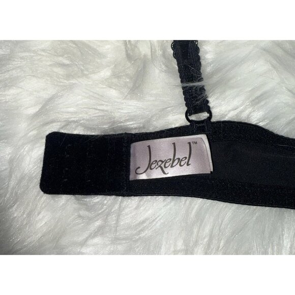 Jezebel 2915 Push Up Balconette Bra Underwire Lace Womens 34C Black Purple - Picture 6 of 7